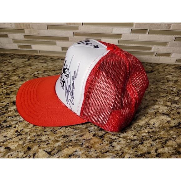 Rare Vintage Red & White Meshback BMX Trickstars Snapback Hat Autographed Auto - Picture 6 of 11